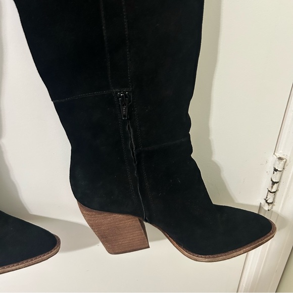 Gianni Bini Black Suede Over the Knee Block Heel Boots | Size 10M - Picture 2 of 9